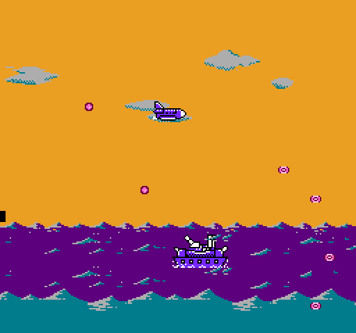 Double Strike NES / Famicom Screenshot: More of those large boats appear...