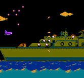 Double Strike for NES / Famicom - Attacking a huge, end of level boat...