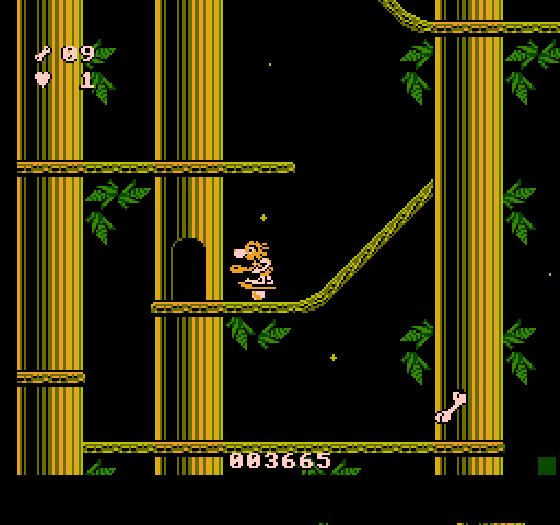 Big Nose Freaks Out NES / Famicom Screenshot: Enter doors in the trees to reach different platforms.