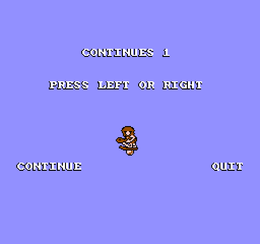 Big Nose Freaks Out NES / Famicom Screenshot: Continue or quit?