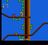 Big Nose Freaks Out for NES / Famicom - Riding on platforms through the trees...