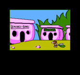 Big Nose Freaks Out for NES / Famicom - Introduction; Big Nose visits the Savings & Bones to make a deposit...