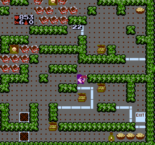 Gauntlet NES / Famicom Screenshot: Unlock doors to reach the exit...