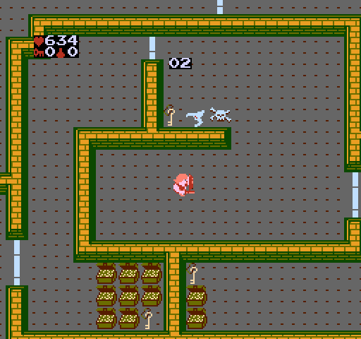 Gauntlet NES / Famicom Screenshot: Save keys to open doors!