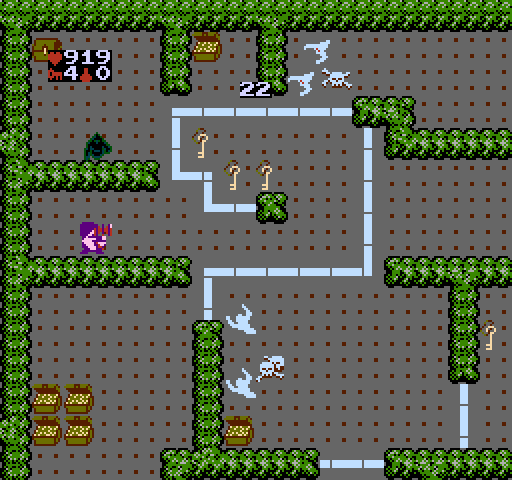 Gauntlet NES / Famicom Screenshot: Lots of keys and doors...