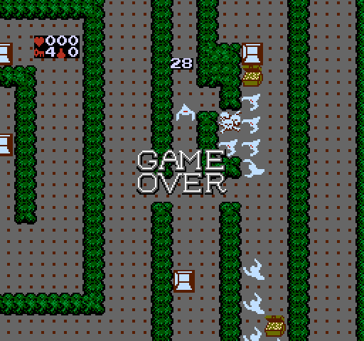 Gauntlet NES / Famicom Screenshot: Game over.