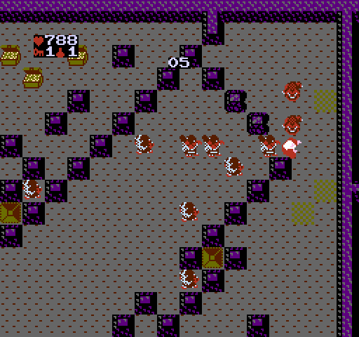 Gauntlet NES / Famicom Screenshot: Surrounded by monsters...