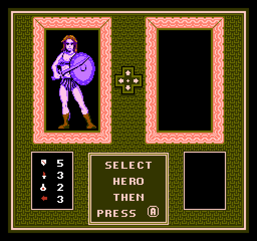 Gauntlet NES / Famicom Screenshot: Select a characcter...