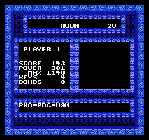 Gauntlet NES / Famicom Screenshot: The pause screen.