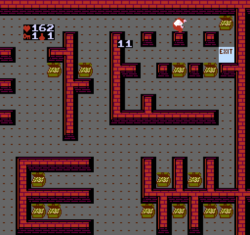Gauntlet NES / Famicom Screenshot: Collect treasures on the bonus round, but be sure to reach the exit before time runs out.