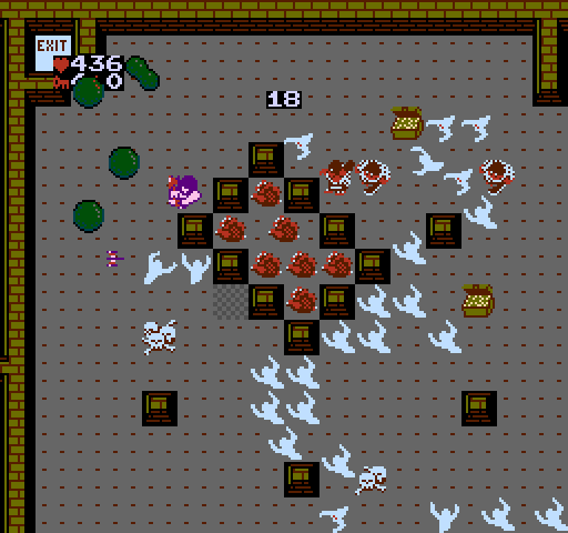 Gauntlet NES / Famicom Screenshot: In order to reach some exits you'll need to find tiles that make walls disappear...