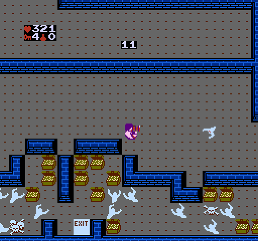 Gauntlet NES / Famicom Screenshot: There's the exit! But how do I reach it?