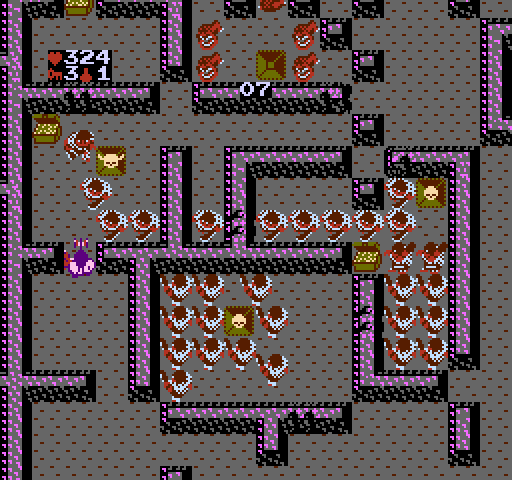 Gauntlet NES / Famicom Screenshot: Grunts are everywhere here!