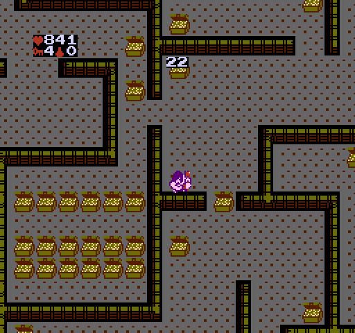Gauntlet NES / Famicom Screenshot: A treasure room...grab as much treasure as you can!