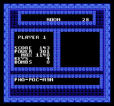Gauntlet for NES / Famicom - The pause screen.