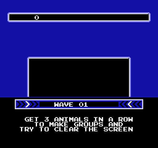 Krazy Kreatures NES / Famicom Screenshot: Get ready for wave 1!