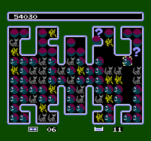 Krazy Kreatures NES / Famicom Screenshot: Each level has a different shape...and challenge!