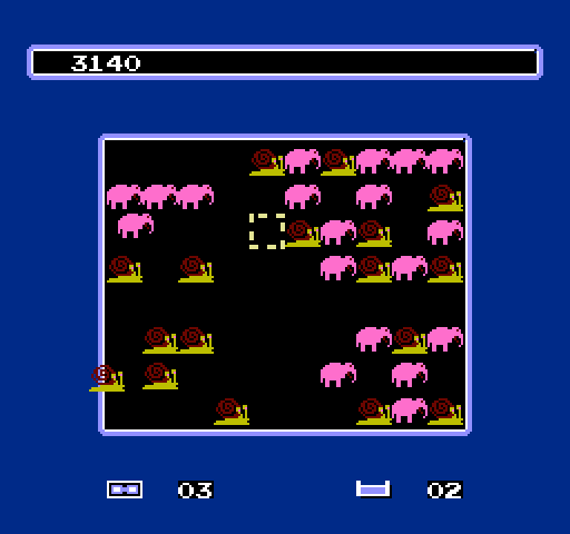 Krazy Kreatures NES / Famicom Screenshot: The board changes shape and the kreatures change too...