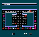Krazy Kreatures for NES / Famicom - Time's up! Bonus points are awarded for empty spaces.