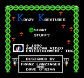 Krazy Kreatures for NES / Famicom - Title screen.