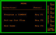 Combots for IBM PC/Compatibles - The main menu.