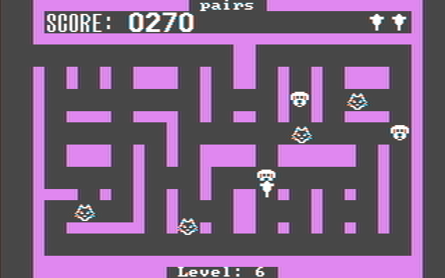 Cat 'n Mouse IBM PC/Compatibles Screenshot: On to level six with even more cats chasing me!