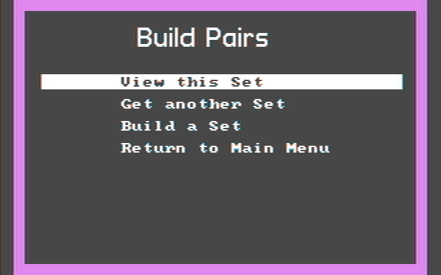 Cat 'n Mouse IBM PC/Compatibles Screenshot: Build your own pairs!