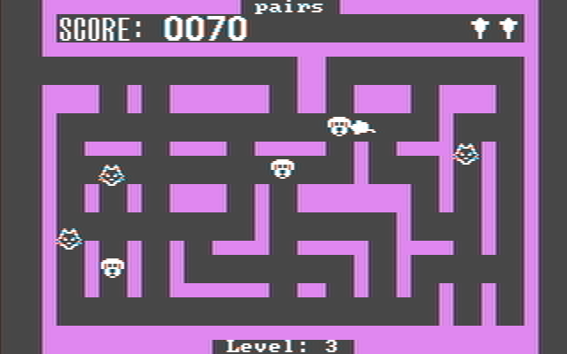 Cat 'n Mouse IBM PC/Compatibles Screenshot: The number of cats increases again...