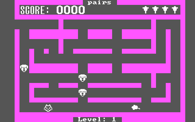 Cat 'n Mouse IBM PC/Compatibles Screenshot: Beginning level one.