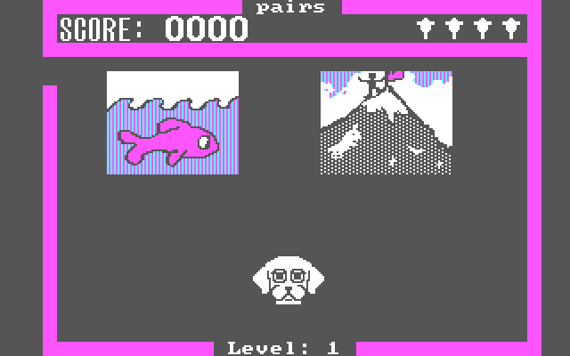 Cat 'n Mouse IBM PC/Compatibles Screenshot: Is this a pair? Respond with yes or no...