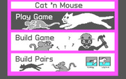 Cat 'n Mouse for IBM PC/Compatibles - The main menu.