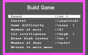 Cat 'n Mouse for IBM PC/Compatibles - You can optionally change a few of the game settings.