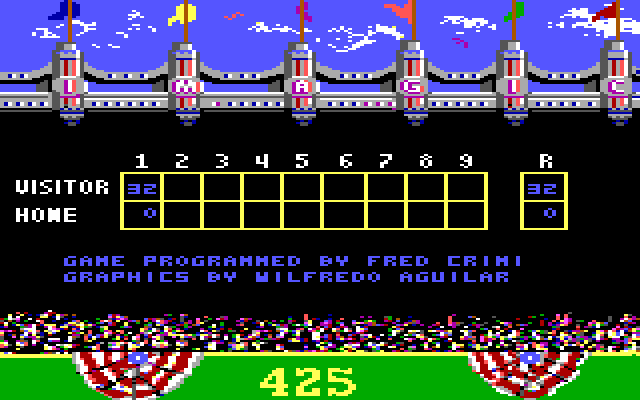 Grand Slam Baseball IBM PC/Compatibles Screenshot: It's now computer 32, me 0...