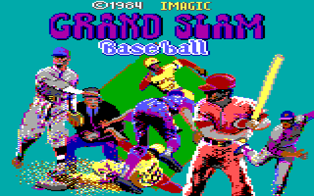 Grand Slam Baseball IBM PC/Compatibles Screenshot: Title screen.