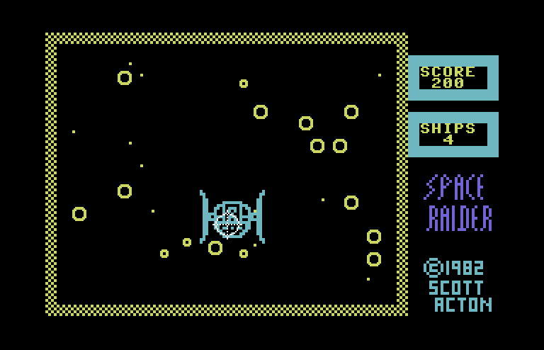 Space Raider Commodore 64 Screenshot: Enemy targeted...