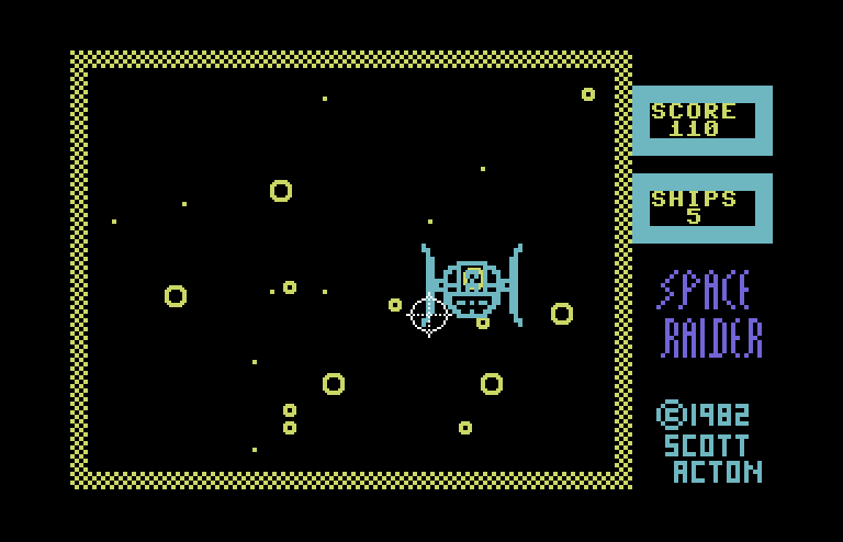 Space Raider Commodore 64 Screenshot: Your opponent is close, fire quickly!
