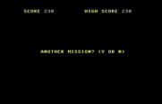 Space Raider for Commodore 64 - Game over.