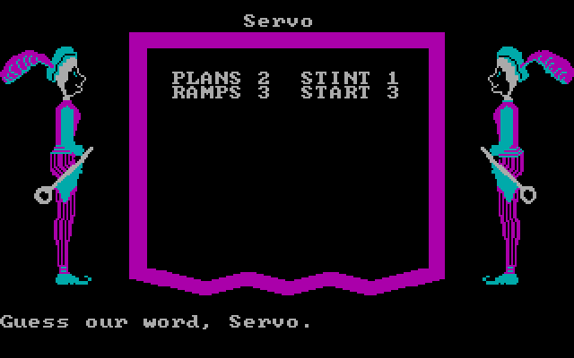 Wizard of Words IBM PC/Compatibles Screenshot: A few word guesses...