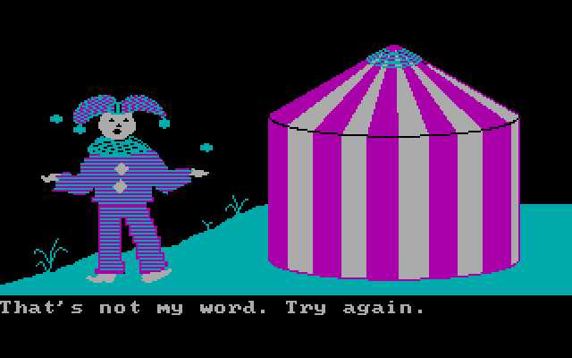 Wizard of Words IBM PC/Compatibles Screenshot: An incorrect guess...