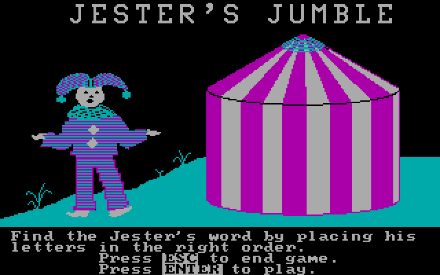 Wizard of Words IBM PC/Compatibles Screenshot: Game instructions.