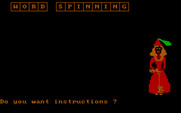 Wizard of Words for IBM PC/Compatibles - Word Spinning title screen.