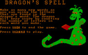 Wizard of Words for IBM PC/Compatibles - Dragon's Spell instructions.