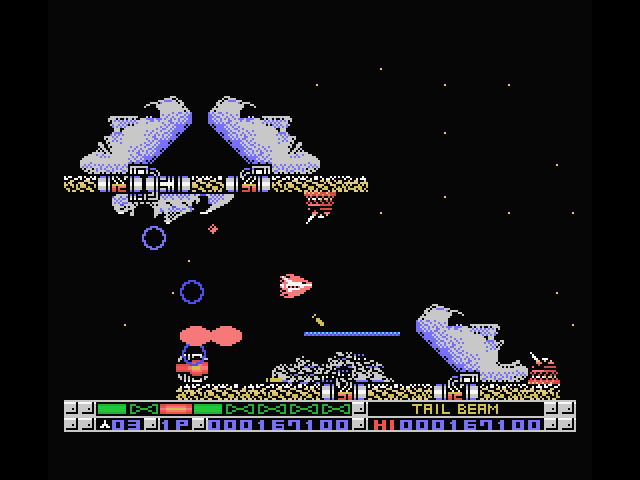 Nemesis 3: The Eve of Destruction MSX Screenshot: The heads can be destroyed, but it takes a lot of firepower.
