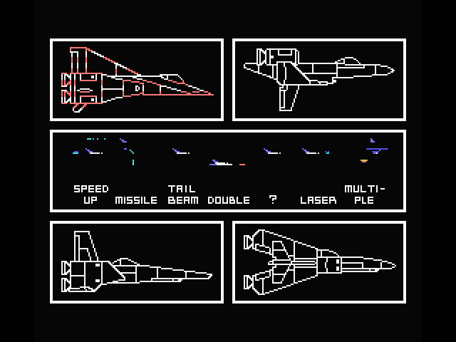 Nemesis 3: The Eve of Destruction MSX Screenshot: Game start; first, select a class of ship.