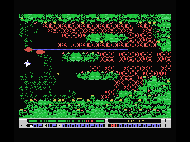 Nemesis 3: The Eve of Destruction MSX Screenshot: Shoot yourself a path through this area...