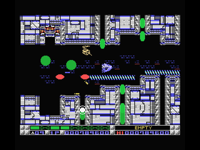 Nemesis 3: The Eve of Destruction MSX Screenshot: Avoid the green stuff...it's deadly!