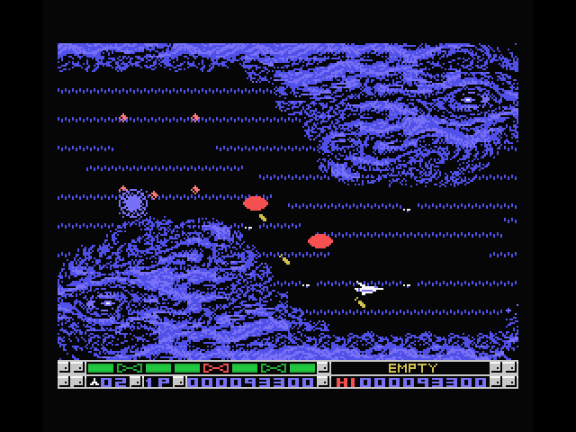 Nemesis 3: The Eve of Destruction MSX Screenshot: The tunnel is narrow here forcing me to navigate through the deadly gravity.