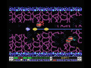 Nemesis 3: The Eve of Destruction for MSX - Shoot your way through this purple mesh...