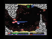 Nemesis 3: The Eve of Destruction for MSX - There's a lot to avoid in this rocky cavern.