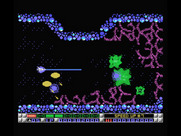 Nemesis 3: The Eve of Destruction for MSX - The green ameoba get larger when you shoot them before they explode.